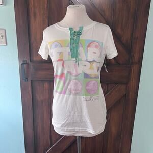Disney Parks Star Wars Death Star 77 Lace Up Women's Graphic Tee NWT XS